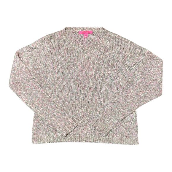 Lilly Pulitzer Hemmings Sparkle Knit Sweater Pink Gold Blue Small - Picture 1 of 5